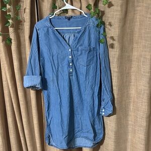 Express Blue Long Sleeve Dress